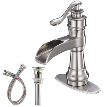 Classic Retro 8 in Widespread Double Handle Bathroom Faucet Brushed Nickel