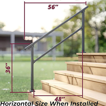 4.66 ft. Metal Handrail for 0-5 Steps (2-Pack)