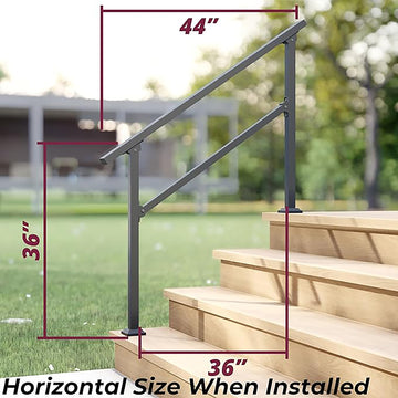 3.67 ft. Metal Handrail for 0-4 Steps (2-Pack)