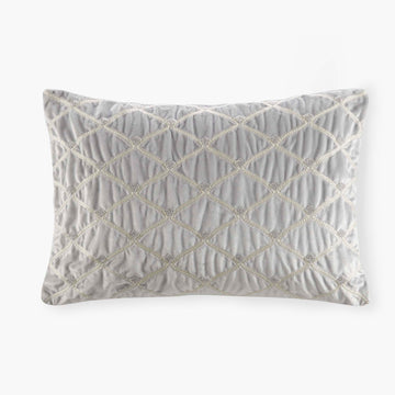 Velvet Oblong Decor Pillow with Feather Fill - Silver