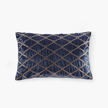 Velvet Oblong Decor Pillow with Feather Fill - Silver