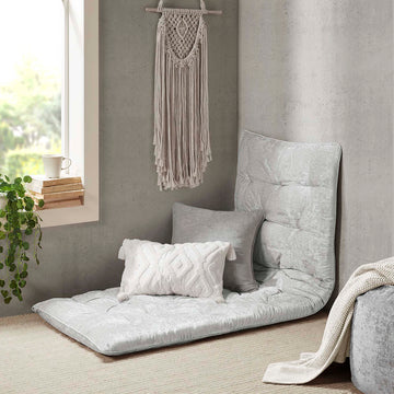 Poly Chenille Lounge Floor Pillow Cushion - Ivory