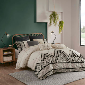 Flax and Cotton Blended Duvet Cover Set - Full/Queen