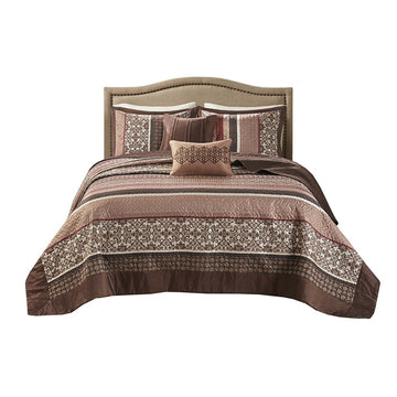 Reversible Jacquard Bedspread Set - Red King