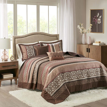 Reversible Jacquard Bedspread Set - Red King
