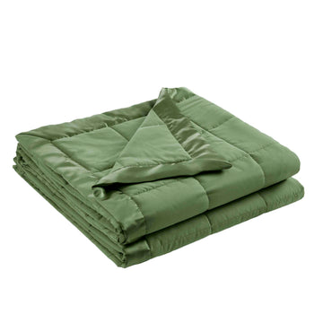 Lightweight Down Alternative Blanket with Satin Trim - Twin Green