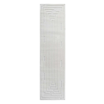Geometric High-Low Runner Rug - 2'2"x8' Beige