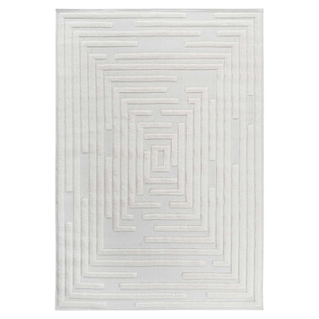 Geometric High-Low Area Rug - 9'x12' Beige