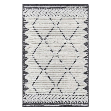 Trellis High-Low Area Rug - 2'x3' Cream/Anthracite