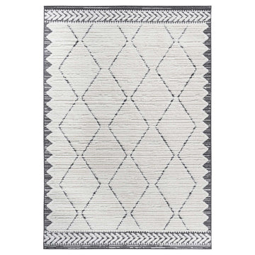 Trellis High-Low Area Rug - 7'9"x10' Cream/Anthracite