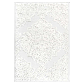 Trellis High-Low Area Rug - 7'9"x10' Cream/Anthracite