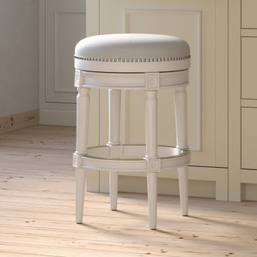 Wood Backless Bar-Height Swivel Barstool, 1PC