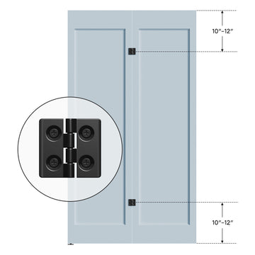 3.3 ft./40 in. Black Single Bi-Fold Sliding Barn Door Track and Hardware Kit with J-Shape Hanger for Double Doors