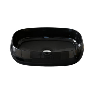 23 Inch Oval Black Gray Resin Bathroom Vanity Sink Countertop Sink