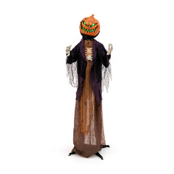 Scary Animated Pumpkin Scarecrow with Glowing Eyes and Sound