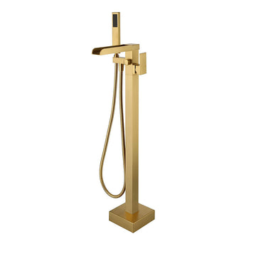 Boyel Living 2.4 GPM Single-Handle Floor Mount Freestanding Tub Faucet with Hand Shower and Built-in Valve