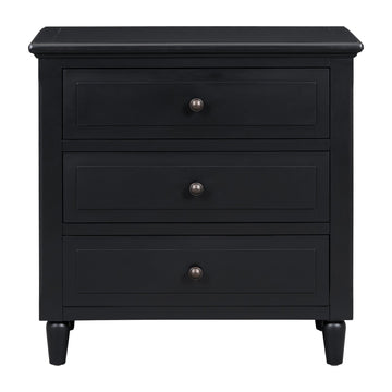 3-Drawer Nightstand Storage Wood Cabinet