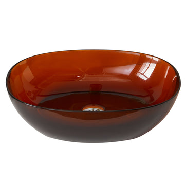 22 Inch Oval Dark Coffee Resin Bathroom Vanity Sink Countertop Sink