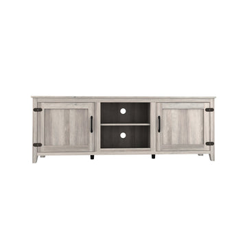 70.08" Entertainment Center TV Stand Media Console with Doors & Storage Shelf for Living Room, Bedroom, or Office, Grey Walnut