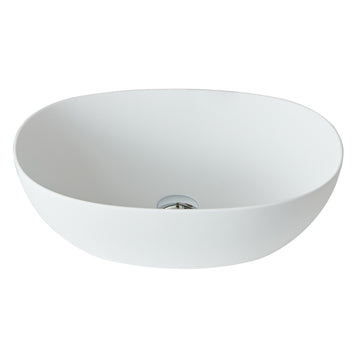 22 Inch Oval Matte White Artificial Stone Bathroom Vanity Sink Countertop Sink