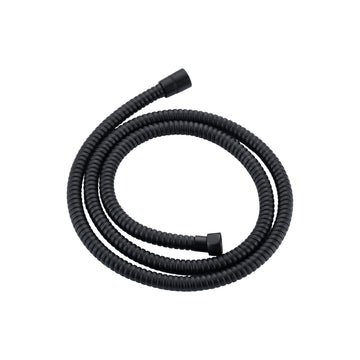 PVC Coated Stainless Steel Shower Hose 59 Inch Anti Rust Chrome Hexagon Fittings Flexible Metal Braided for Bathroom Black