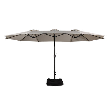 15 FT Patio Umbrella with Base Included Outdoor Double-sided Umbrella Extra Large Patio Umbrella Patio Table Umbrella Outdoor Market Umbrella Outdoor Umbrellas for Patio, Beige