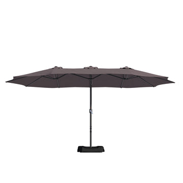 15 FT Patio Umbrella with Base Included Outdoor Double-sided Umbrella Extra Large Patio Umbrella Patio Table Umbrella Outdoor Market Umbrella Outdoor Umbrellas for Patio, Coffee