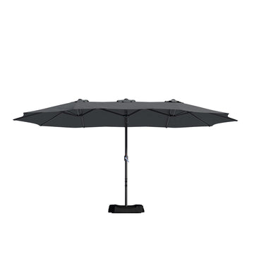 15 FT Patio Umbrella with Base Included Outdoor Double-sided Umbrella Extra Large Patio Umbrella Patio Table Umbrella Outdoor Market Umbrella Outdoor Umbrellas for Patio, Dark Grey