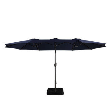 15 FT Patio Umbrella with Base Included Outdoor Double-sided Umbrella Extra Large Patio Umbrella Patio Table Umbrella Outdoor Market Umbrella Outdoor Umbrellas for Patio, Navy Blue