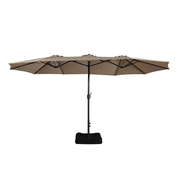 15 FT Patio Umbrella with Base Included Outdoor Double-sided Umbrella Extra Large Patio Umbrella Patio Table Umbrella Outdoor Market Umbrella Outdoor Umbrellas for Patio, Tan