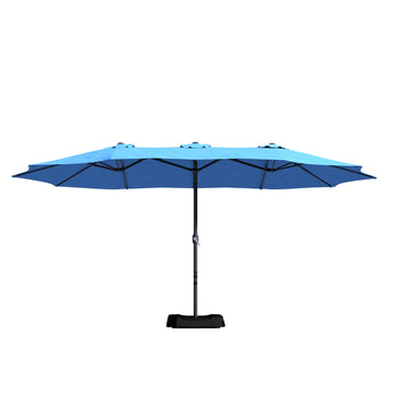 15 FT Patio Umbrella with Base Included Outdoor Double-sided Umbrella Extra Large Patio Umbrella Patio Table Umbrella Outdoor Market Umbrella Outdoor Umbrellas for Patio, Lake Blue