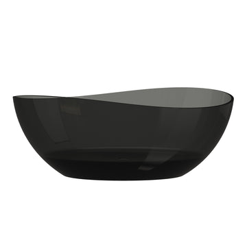 Modern 63 in. x 37 in. Soaking Transparent Resin Bathtub with Center Drain and Hose