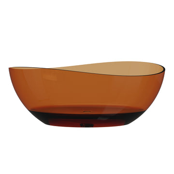 Modern 63 in. x 37 in. Soaking Transparent Resin Bathtub with Center Drain and Hose
