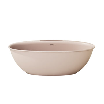 67 Inch Rose Sand Dusk Artificial Stone Freestanding Bathtub