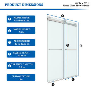 Framless Double Sliding Shower Door with 3/8 in. (10 mm) Glass
