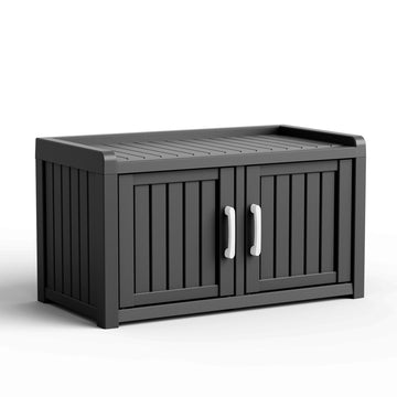 Black Shoe Cabinet 17.32-in W x 17.91-in D x 14.99-in H