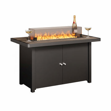 Two-Toned Fire Pit Table with Storage for Cozy Outdoor Gatherings