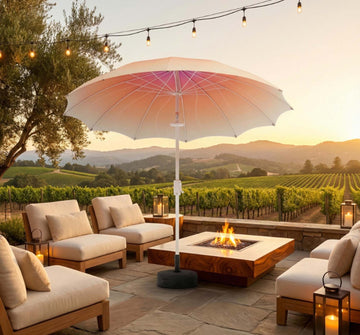 9ft Table Umbrella with Built-In Light for Day-to-Night Relaxation