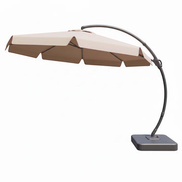 11ft Elegant Cantilever Umbrella with Decorative Trim for Resort-Style Patios
