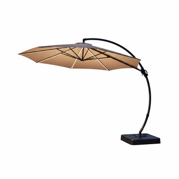 11ft Elegant Cantilever Umbrella with Decorative Trim for Resort-Style Patios