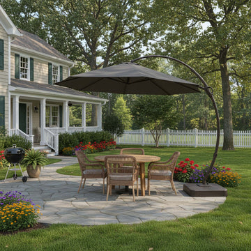 Cantilever Patio Umbrella with Wide Shade and Stable Wind-Resistant Design