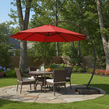 12ft Classic Cantilever Umbrella with Rich Accent for Vibrant Patios