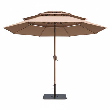 3M Tiered Patio Umbrella for Spacious and Airy Outdoor Lounging