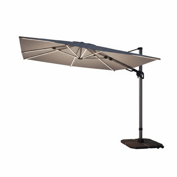10x10FT Modern Square Umbrella with Built-In Lighting for All-Day Outdoor Living