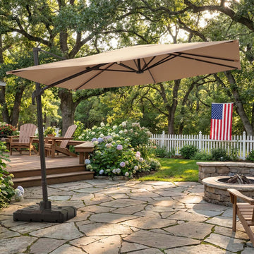 9x9 FT Compact Square Umbrella for Cozy Outdoor Spaces