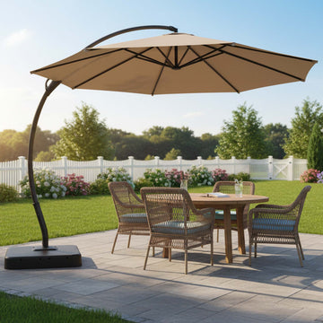 12ft Premium Cantilever Umbrella with Reinforced Frame for Spacious Outdoor Living