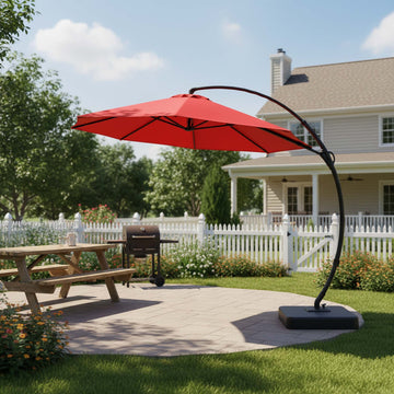11ft Vintage-Style Cantilever Umbrella for Inviting Patio Gatherings