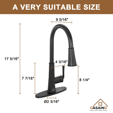 LED Infrared Sensor Pull Down Kitchen Faucet Switchable Water Flow White Light 360 Degree Rotation Deck Plate Black