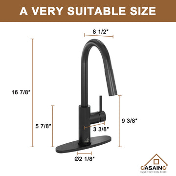 Infrared Sensor Pull Down Kitchen Faucet Sensitive Motion 360 Degree Rotation Low Lead Copper Water Safe Ceramic Valve Deck Plate Black