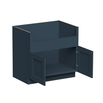 Farmhouse Sink Base Cabinet in Charcoal Blue 36-in W x 34.5-in H x 24-in D